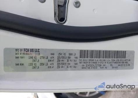 2018 Dodge Journey Gt Awd из США, поврежденный, VIN 3C4PDDEGXJT277694